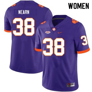 Women Peter Nearn Purple Clemson Tigers College Football #38 Jersey 610726-760