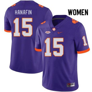 Women Ronan Hanafin Purple Clemson Tigers College Football #15 Jersey 828025-643