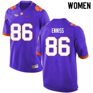 Women Ryan Enniss Purple Clemson College Football #86 Jersey 633485-866