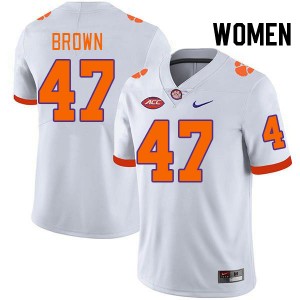 Women Sammy Brown White Clemson National Championship College Football #47 Jersey 457703-638