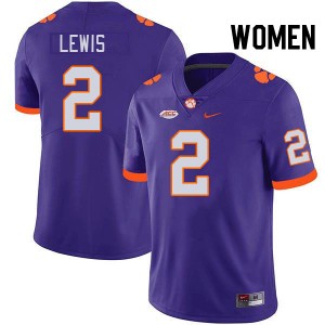 Women Shelton Lewis Purple Clemson College Football #2 Jersey 665611-260
