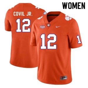 Women Sherrod Covil Jr. Orange Clemson University College Football #12 Jersey 575000-911