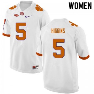 Women Tee Higgins White Clemson University College Football #5 Jersey 921464-243