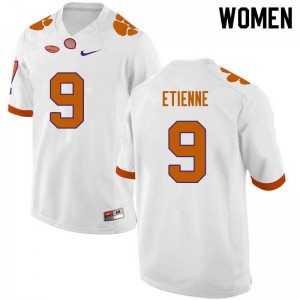 Women Travis Etienne White Clemson College Football #9 Jersey 263328-102
