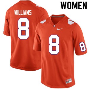 Women Tre Williams Orange Clemson Tigers College Football #8 Jersey 263023-978