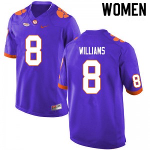 Women Tre Williams Purple Clemson National Championship College Football #8 Jersey 518806-382