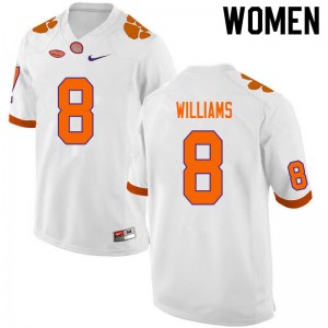 Women Tre Williams White Clemson National Championship College Football #8 Jersey 657475-900