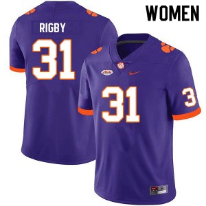 Women Tristen Rigby Purple Clemson Tigers College Football #31 Jersey 215954-460