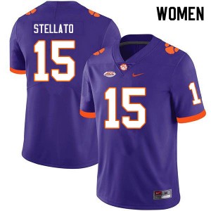 Women Troy Stellato Purple Clemson College Football #15 Jersey 162112-588