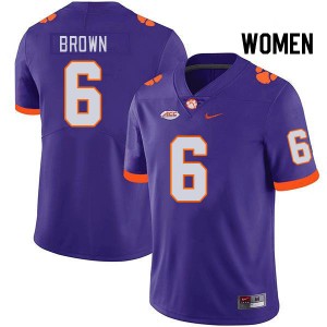 Women Tyler Brown Purple Clemson College Football #6 Jersey 266878-140