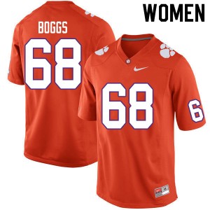 Women Will Boggs Orange Clemson University College Football #68 Jersey 778685-795