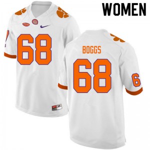 Women Will Boggs White Clemson National Championship College Football #68 Jersey 272155-541