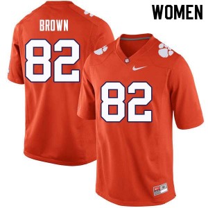 Women Will Brown Orange Clemson University College Football #82 Jersey 422053-974