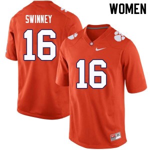 Women Will Swinney Orange Clemson College Football #16 Jersey 798473-212