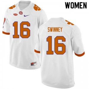 Women Will Swinney White Clemson University College Football #16 Jersey 302162-878