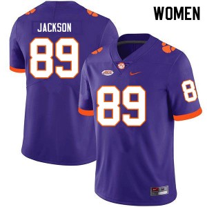 Women Zach Jackson Purple Clemson National Championship College Football #89 Jersey 440391-685