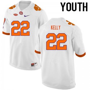 Youth Xavier Kelly White Clemson Tigers College Football #22 Jersey 248204-248