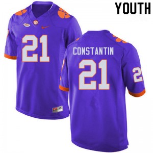 Youth Bryton Constantin Purple Clemson College Football #21 Jersey 316117-618