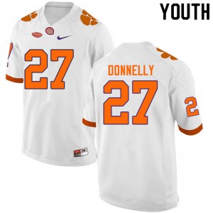 Youth Carson Donnelly White Clemson Tigers College Football #27 Jersey 590710-568