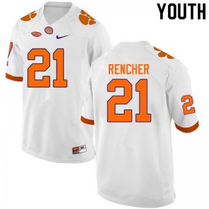 Youth Darien Rencher White Clemson National Championship College Football #21 Jersey 844165-734