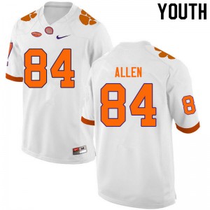 Youth Davis Allen White Clemson Tigers College Football #84 Jersey 901174-383