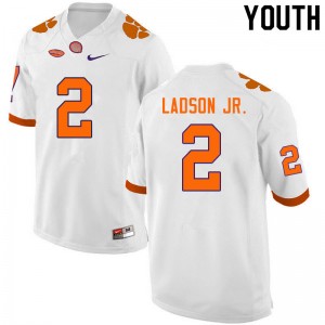 Youth Frank Ladson Jr. White Clemson University College Football #2 Jersey 463128-509