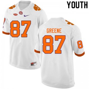 Youth Hamp Greene White Clemson National Championship College Football #87 Jersey 100945-683