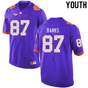 Youth J.L. Banks Purple Clemson National Championship College Football #87 Jersey 642384-712
