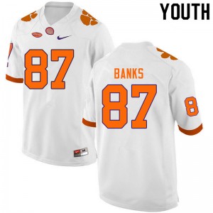 Youth J.L. Banks White CFP Champs College Football #87 Jersey 976539-358