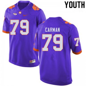 Youth Jackson Carman Purple Clemson Tigers College Football #79 Jersey 649129-239
