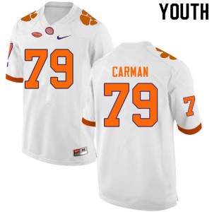 Youth Jackson Carman White Clemson National Championship College Football #79 Jersey 282364-273