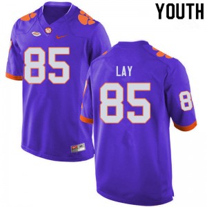 Youth Jaelyn Lay Purple Clemson University College Football #85 Jersey 761276-641