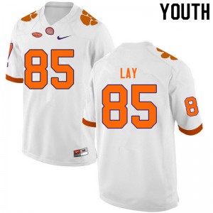 Youth Jaelyn Lay White Clemson Tigers College Football #85 Jersey 643082-763