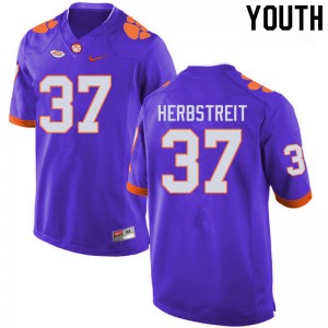 Youth Jake Herbstreit Purple Clemson College Football #37 Jersey 261161-829
