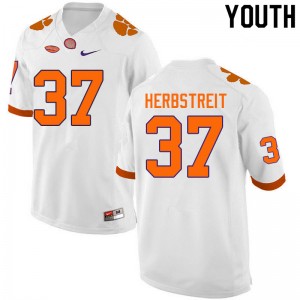Youth Jake Herbstreit White Clemson Tigers College Football #37 Jersey 565529-365