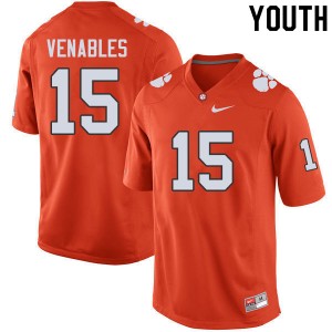 Youth Jake Venables Orange Clemson College Football #15 Jersey 585718-108