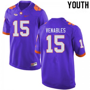 Youth Jake Venables Purple Clemson University College Football #15 Jersey 428005-397