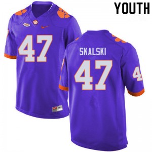 Youth James Skalski Purple Clemson University College Football #47 Jersey 625818-224