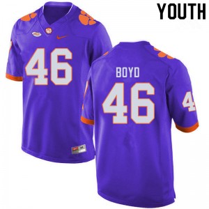 Youth John Boyd Purple Clemson National Championship College Football #46 Jersey 607630-948