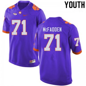 Youth Jordan McFadden Purple Clemson Tigers College Football #71 Jersey 860845-460