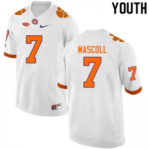 Youth Justin Mascoll White Clemson National Championship College Football #7 Jersey 684479-598