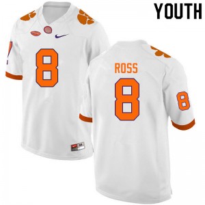 Youth Justyn Ross White Clemson National Championship College Football #8 Jersey 618224-174