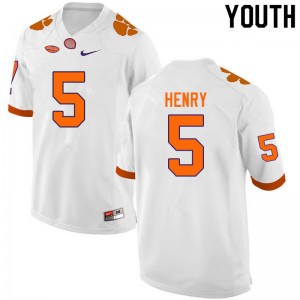 Youth K.J. Henry White CFP Champs College Football #5 Jersey 612223-587