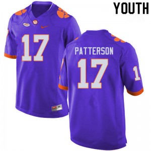 Youth Kane Patterson Purple Clemson College Football #17 Jersey 416949-755