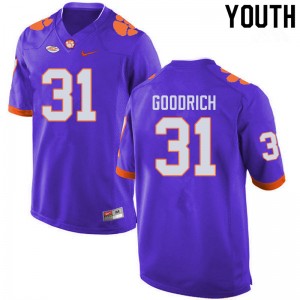 Youth Mario Goodrich Purple Clemson College Football #31 Jersey 895516-654