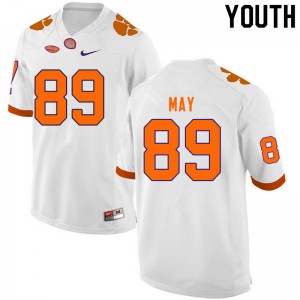 Youth Max May White Clemson College Football #89 Jersey 435180-278