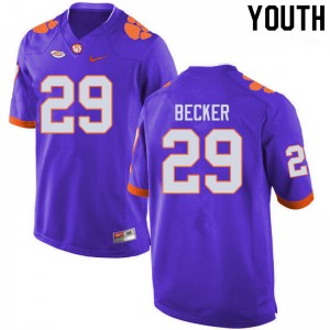 Youth Michael Becker Purple Clemson University College Football #29 Jersey 820084-279