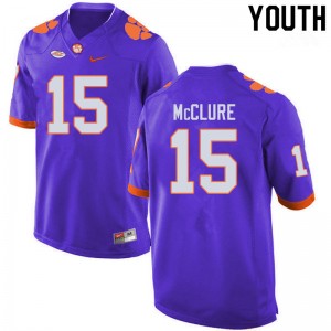 Youth Patrick McClure Purple Clemson College Football #15 Jersey 539718-773