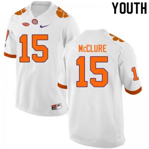 Youth Patrick McClure White Clemson National Championship College Football #15 Jersey 745354-589