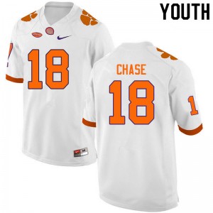Youth T.J. Chase White Clemson College Football #18 Jersey 613447-488